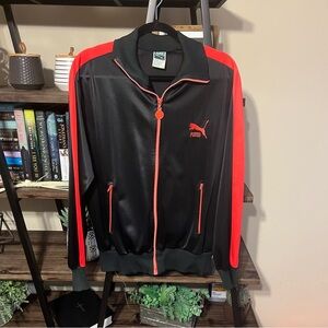 1980s Vintage Puma Track Jacket Size M Red/Black